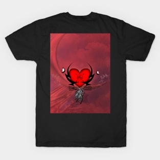 Heart with feathers and butterflies T-Shirt